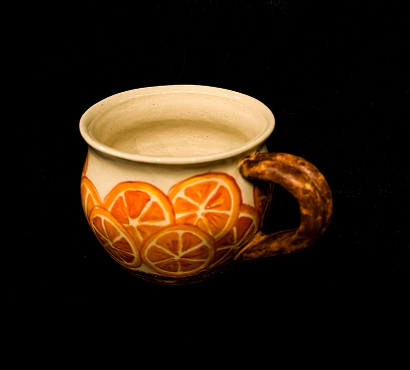 Orange-themed mug